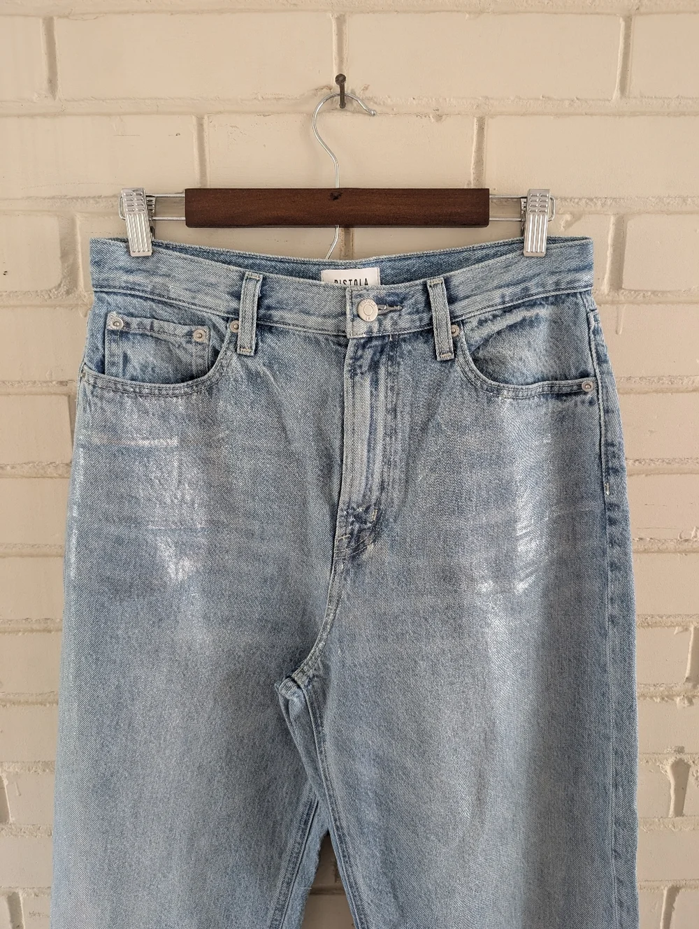 Pistola 29 Wes Sparkle Barrel Jeans High Rise 100% Cotton Spellbound - Picture 3 of 10